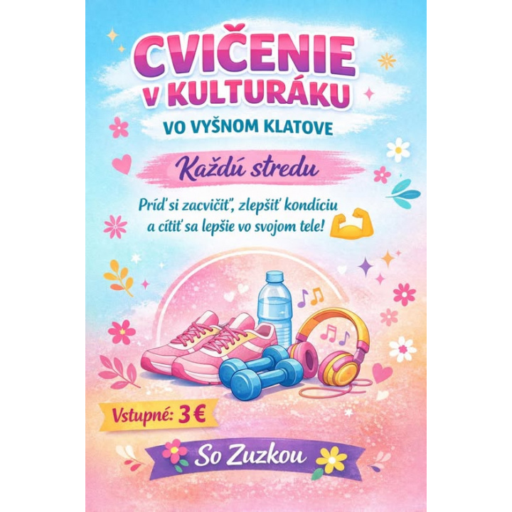 Cvičenie so Zuzkou vo Vyšnom Klátove