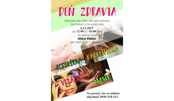 Deň zdravia - 6. 12. 2025 v Nižnom Klátove