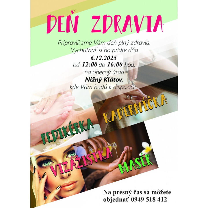 Deň zdravia - 6. 12. 2025 v Nižnom Klátove