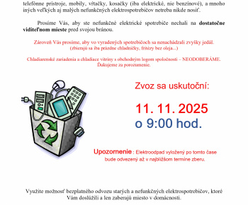 Aktuality / Zber elektroodpadu - 11. 11. 2025 - foto
