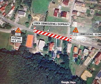 Aktuality / Zúžená cesta v Nižnom Klátove - foto