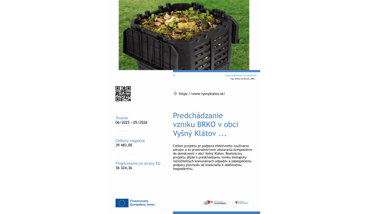 Predchádzanie vzniku BRKO v obci Vyšný Klátov