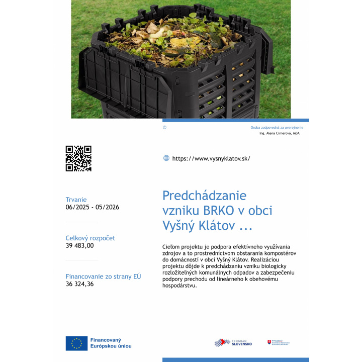 Predchádzanie vzniku BRKO v obci Vyšný Klátov