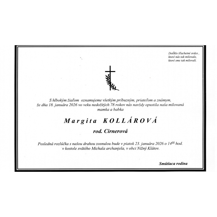 Smútočné oznámenie