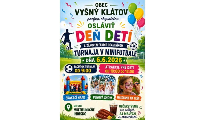 Turnaj v minifutbale a MDD - 6. 6. 2026 