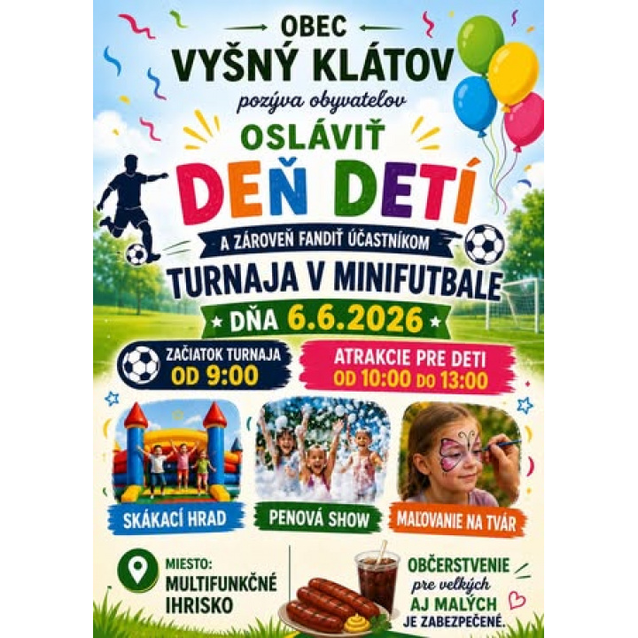 Turnaj v minifutbale a MDD - 6. 6. 2026 