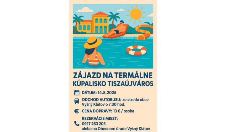 Zájazd - 14. 8. 2025 Tiszaújvaros