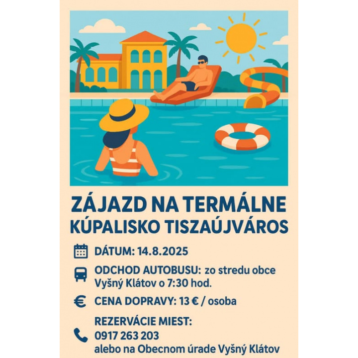 Zájazd - 14. 8. 2025 Tiszaújvaros
