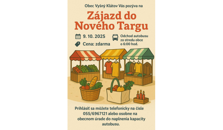 Zájazd do Nového Targu 9. 10. 2025