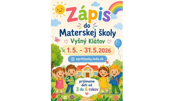Zápis do Materskej školy Vyšný Klátov