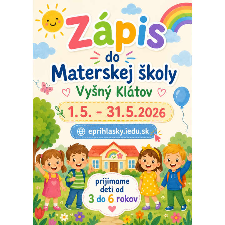 Zápis do Materskej školy Vyšný Klátov